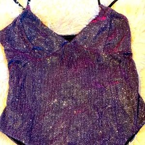 *SPARKLY* Women’s Bathing suit/Bodysuit- Metallic Purple/Pink